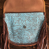 The Peacock Messenger - Vintage Monogram with Turquoise