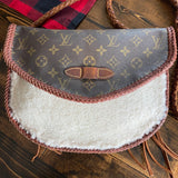 The Peacock Messenger - Cream Sheepskin Monogram