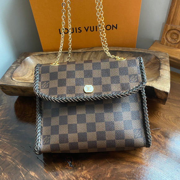 The Canvasback Shoulder/Crossbody Bag - Vintage Damier in Brown