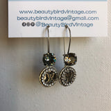 Silver Bling LV Button Earrings