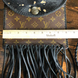 The Fringed Falcon - Black/Gold Hair-on-Hide Vintage Wristlet/Crossbody/Clutch