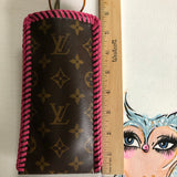 Upcycled Monogram in Pink Eyeglass Case