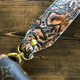 The Peacock Shoulder Bag - Vintage Monogram with Caramel Tooled Leather