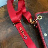 The Swan Crossbody - Vintage Monogram in Red