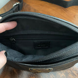 Black Leather Sling Bag/Fanny Pack/Bumbag - Monogram LV