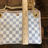 The Nuthatch - Vintage Damier Azur Shoulder Bag with Gold Crossbody Chain