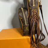 The Parrot Backpack - Monogram in Dark Brown Fringe