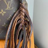 The Junco Crossbody - Vintage Monogram in Brown Fringe