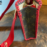 The Swan Crossbody - Vintage Monogram in Red