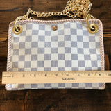 The Nuthatch - Vintage Damier Azur Shoulder Bag with Gold Crossbody Chain