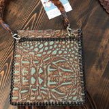 The Hawk - Brown Vintage Clutch/Wristlet/Crossbody Bag