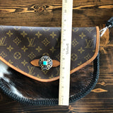 The Peacock Messenger - Black Brindle Hair-on-Hide Monogram