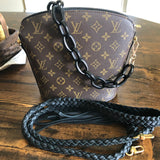 The Finch - Vintage Monogram Black Crossbody with Two Straps!