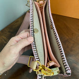 The Swan Crossbody Bag - Vintage Monogram in Blush Pink