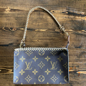 The Junco - Vintage Monogram in Gold Wristlet