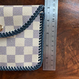 The Baby Falcon - Damier Azur Card Holder/Wristlet with Navy