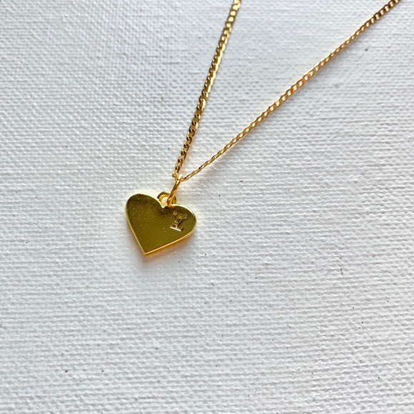 I Heart LV Necklace - GF Herringbone Chain