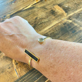 Rivet Bangle Bracelet with Bar