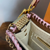 The Swan Crossbody - Vintage Monogram in Blush Pink