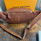 Cognac Leather Sling Bag/Fanny Pack/Bumbag - Monogram LV