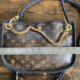 The Peacock - Vintage Monogram Hobo Crossbody in Black - Brass Hardware