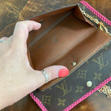 The Junco Wallet Crossbody - Vintage Monogram in Hot Pink