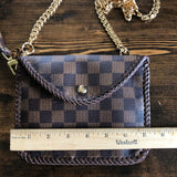 The Falcon with Back Pocket - Damier Ebene Wristlet/Crossbody/Clutch