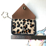 The Chickadee - Leopard Print Vintage Card Holder (Monogram Back/Flap)