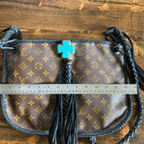 The XL Peacock - Black Monogram Hobo Crossbody - Black Hardware