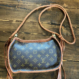 The Grosbeak - Vintage Monogram Crossbody in Tan