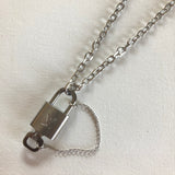 Key to My Heart Titanium Padlock Necklace with GF Cuban Link Chain
