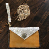 The Wren - Gold Vernis Vintage Wristlet/Crossbody/Clutch Bag