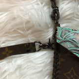 The Falcon - Turquoise Vintage Monogram Wristlet/Crossbody/Clutch