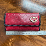 The Junco Wallet - Vintage GG in Heart Red