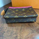 The Junco - Vintage Monogram Pouch in Hot Pink