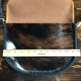 The Peacock Messenger - Black Brindle Hair-on-Hide Monogram