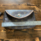 The Junco - Rose Gold Vintage Monogram Wristlet Bag