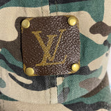 Camo Distressed Hat - Upcycled LV