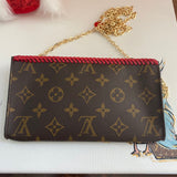 The Junco Crossbody - Vintage Monogram in Red