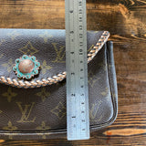 The Junco - Rose Gold Vintage Monogram Wristlet Bag