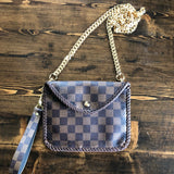 The Falcon with Back Pocket - Damier Ebene Wristlet/Crossbody/Clutch