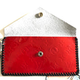 The SHORT Wren - Red/Leopard Vintage Wristlet Bag