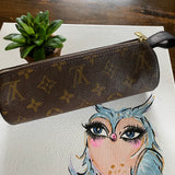 The Pencil / Makeup Pouch in Monogram - Black