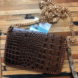 The Wren - Golden Vintage Wristlet/Crossbody/Clutch Bag