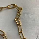 Prada Pendant Necklace - Gold on Gold-Filled Paperclip Chain