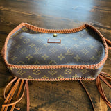 The Grosbeak - Vintage Monogram Crossbody in Tan