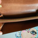 The Junco Wallet Crossbody - Vintage Monogram in Gold