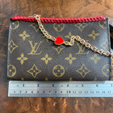 The Junco - Vintage Monogram Wristlet in Red