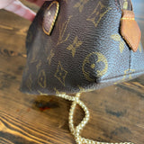 The Junco Crossbody Bag - Vintage Monogram with Heart in Gold