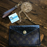 The Wren - Black Vintage Wristlet/Crossbody/Clutch Bag